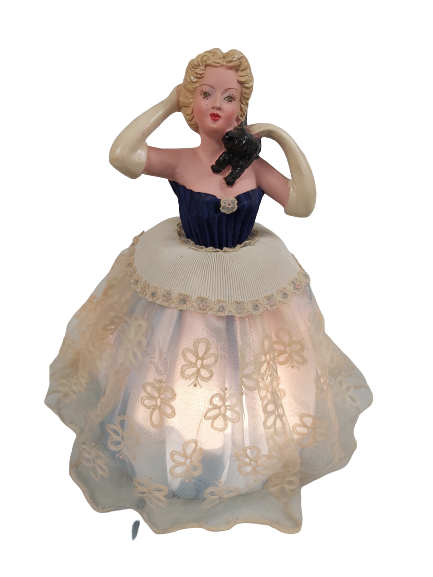 Extra image 2 - Ancienne veilleuse années 50"Femme au caniche".