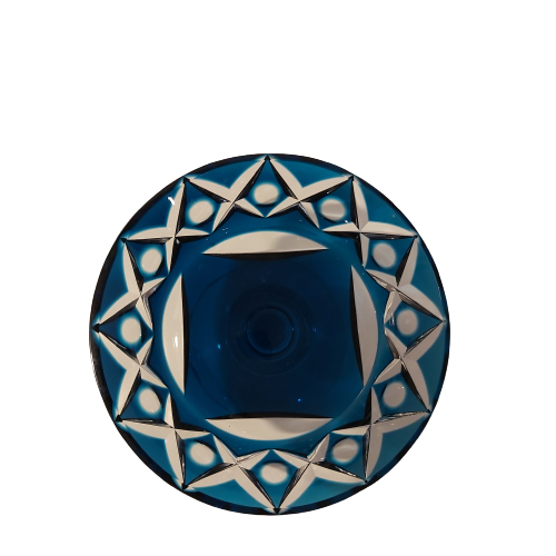 Extra image 2 - Coupe en cristal doublé taillé bleu du val st-Lambert.