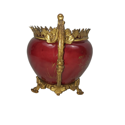 Extra image 4 - Grande jardinière en faïence et bronze doré.