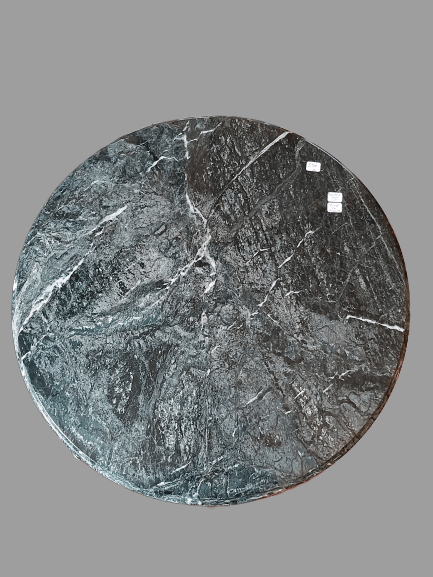 Extra image 2 - Guéridon en marbre vert et bronze argenté.