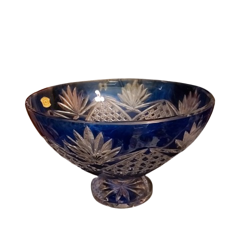 Extra image 3 - Grande coupe en cristal bleu val st-Lambert.