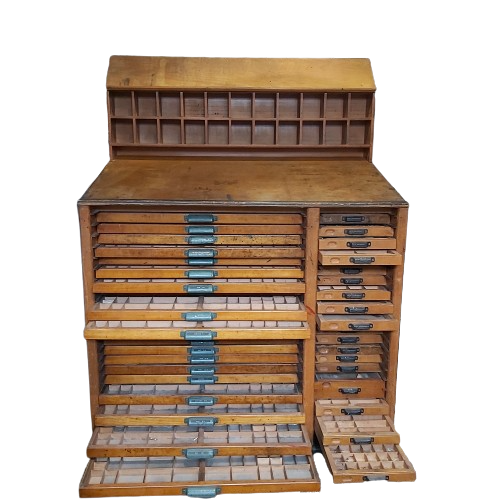 Extra image 2 - Meuble d'imprimerie des années 30.