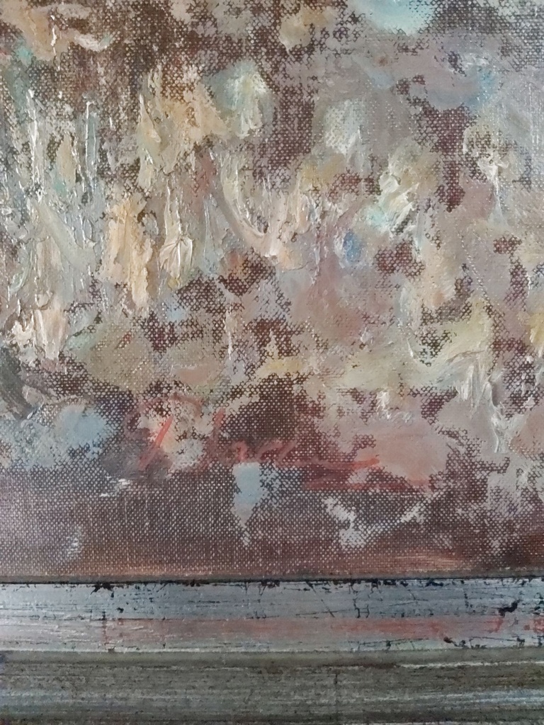 Extra image 2 - Paysage, huile sur toile signée.