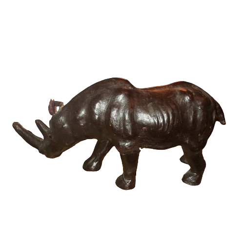 Extra image 2 - Rhinocéros en cuir noir XXeme.