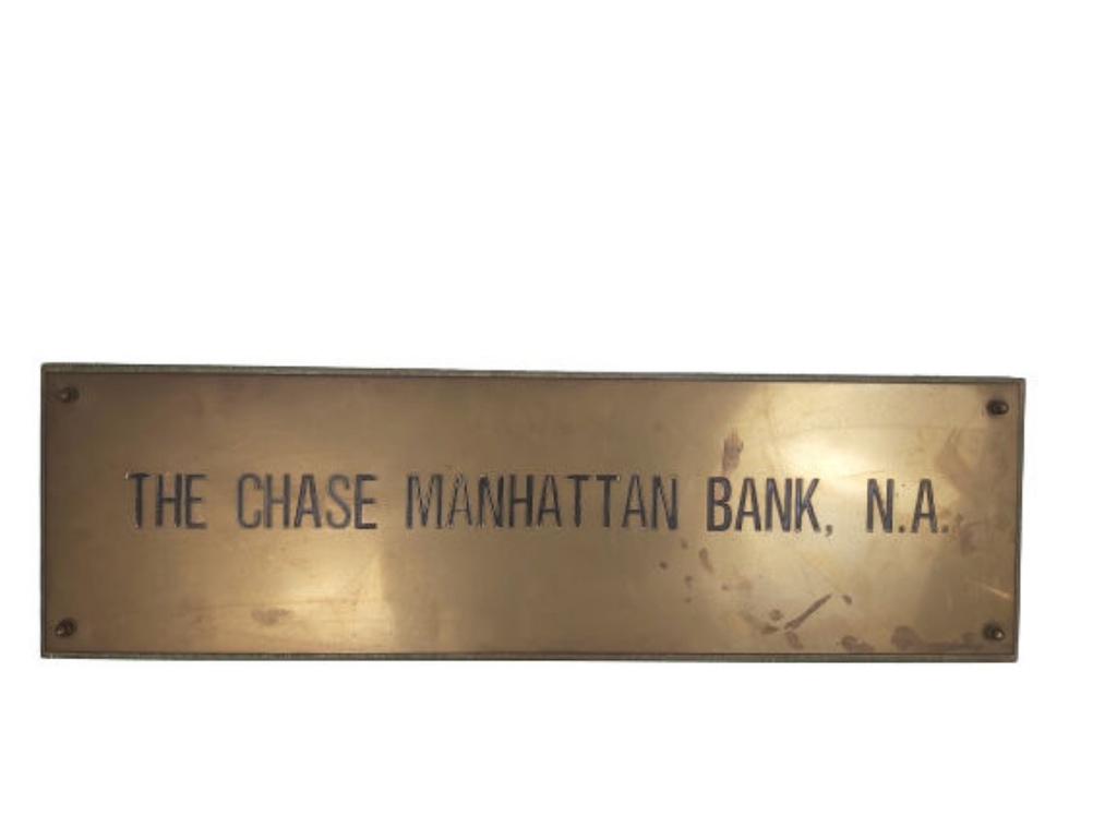 Plaque de banque américaine.