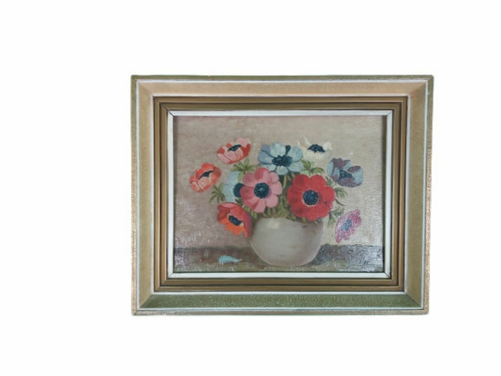 A. Thielen, Nature morte, huile sur toile.