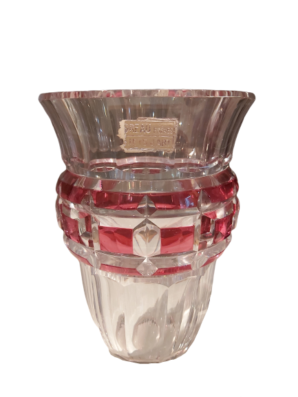 Vase art deco val st-Lambert rose.