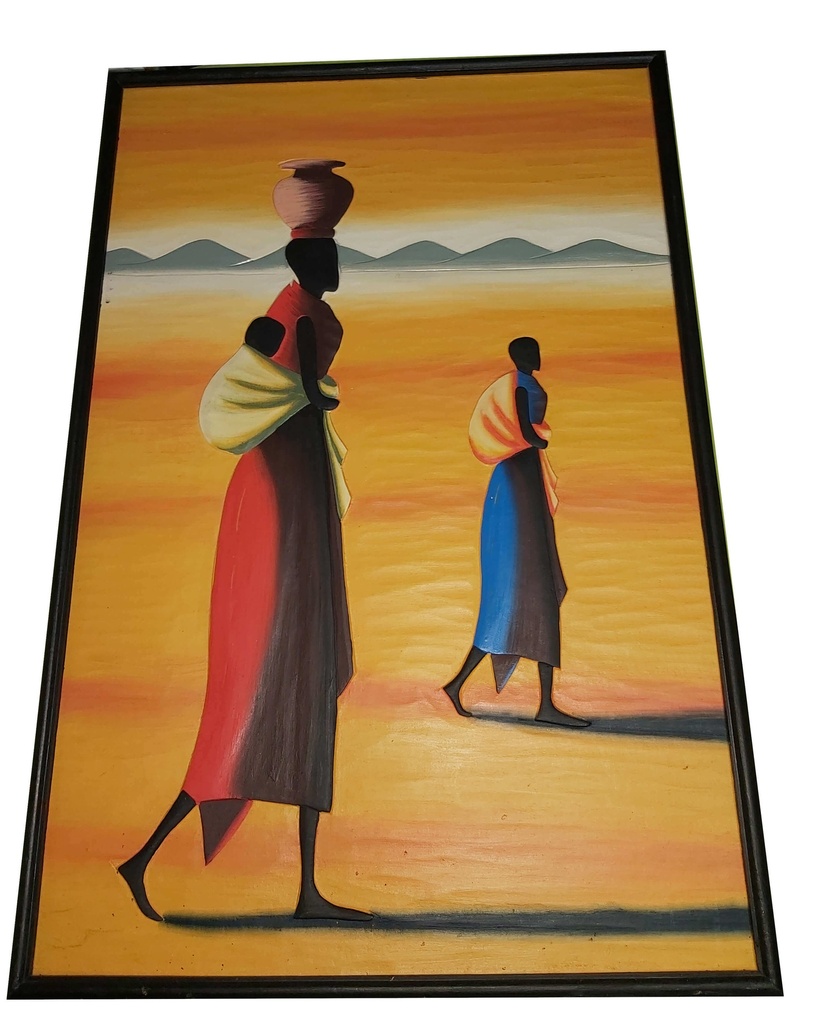 Lot de 3 tableaux en pierre africain.