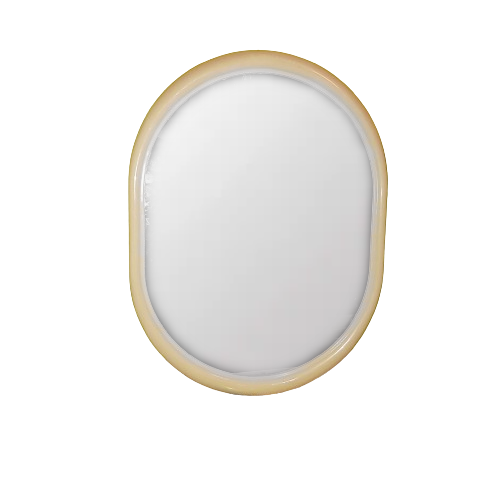 Miroir vintage blanc ovale.