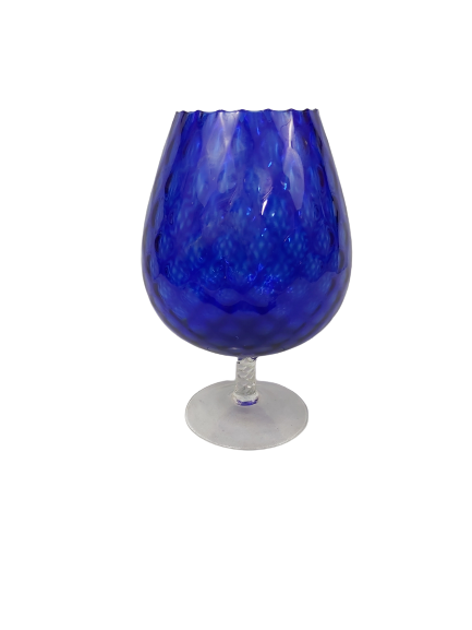 Vase en verre bleu vintage.